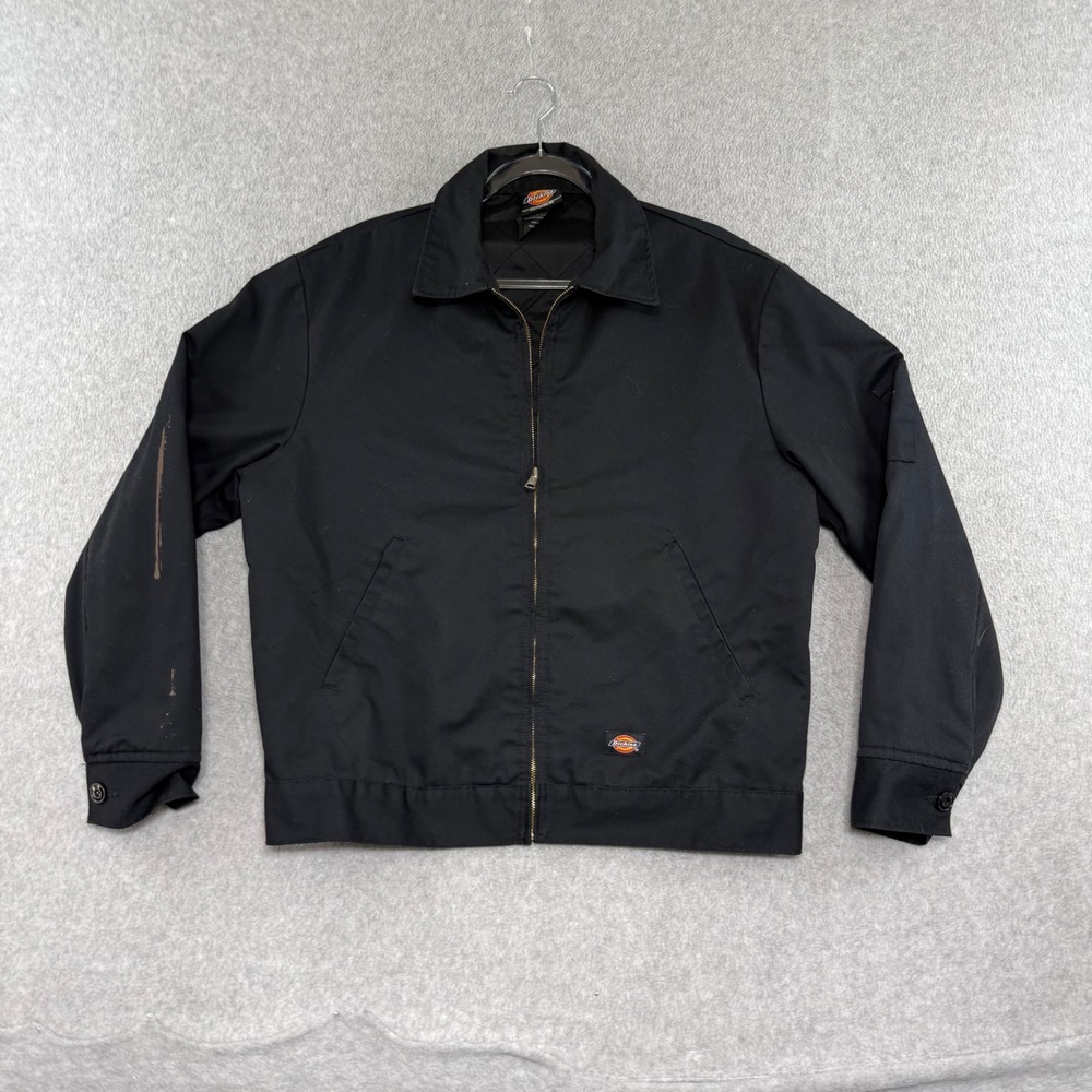 Dickies Eisenhower Jacket Mens Medium Black Quilted Lined Workwear Coat